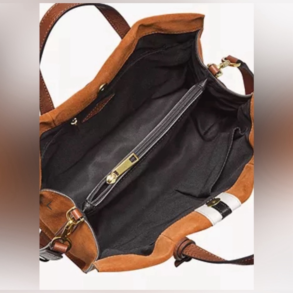 FOSSIL Carmen Shopper Shoulder & Crossbody Strap Included - Caramel Color - Picture 13 of 14